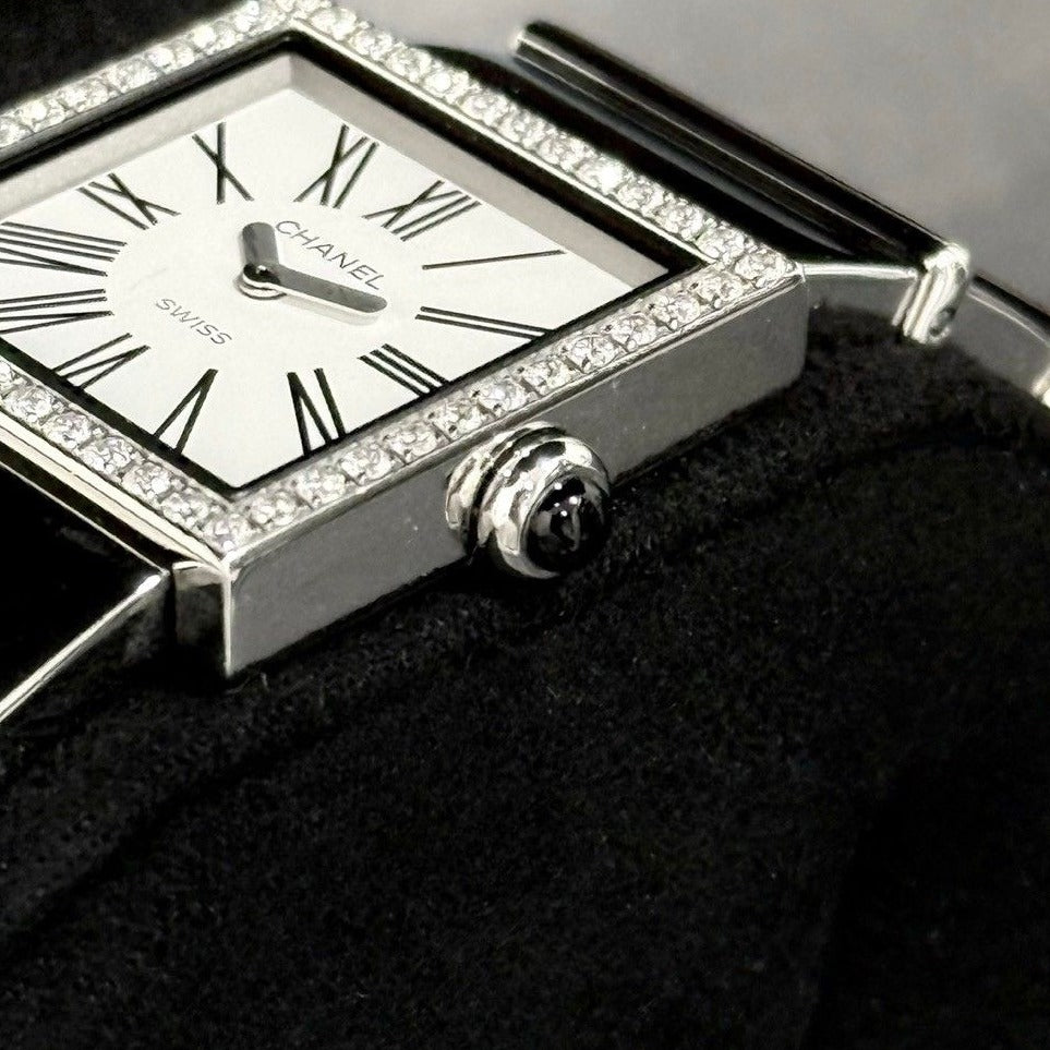 CHANEL Mademoiselle H0830 鑲鑽方形女裝錶
