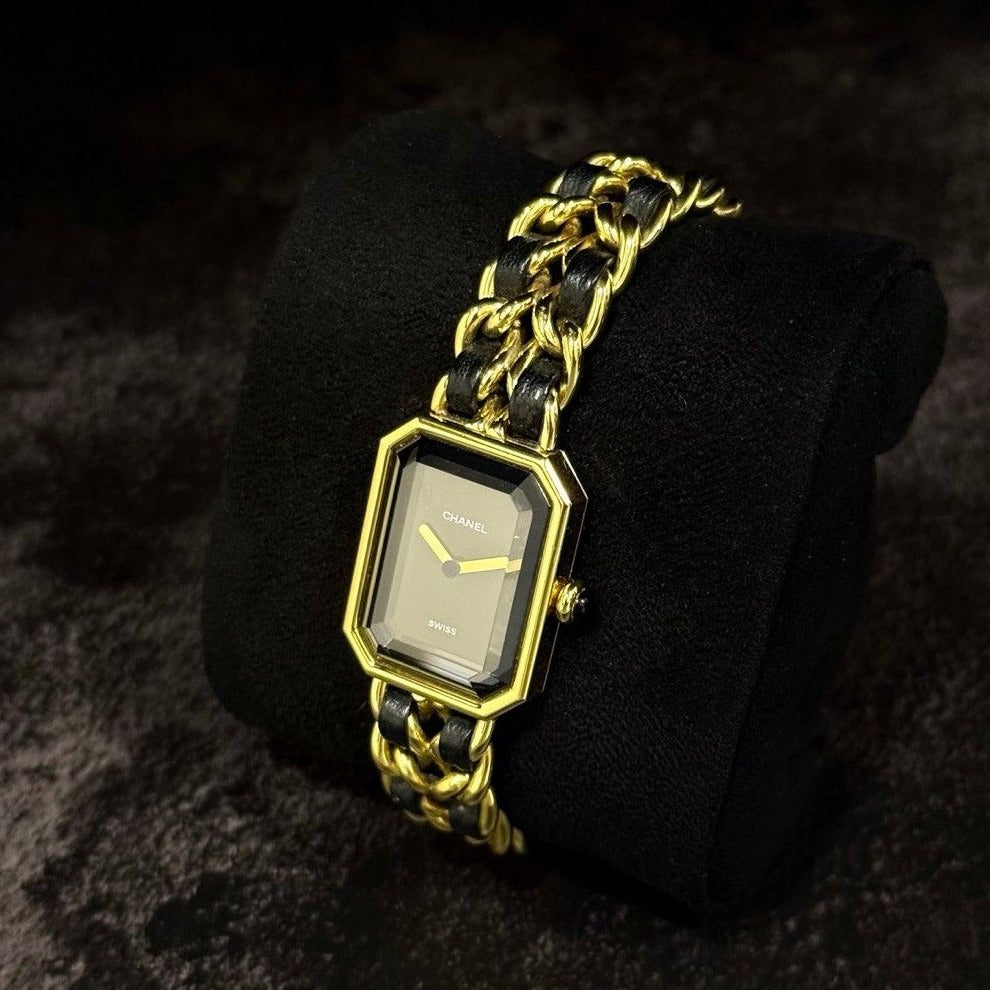 CHANEL Premiere H0001 復古黑金鏈帶女裝錶
