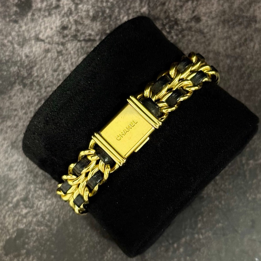 CHANEL Premiere H0001 復古黑金鏈帶女裝錶