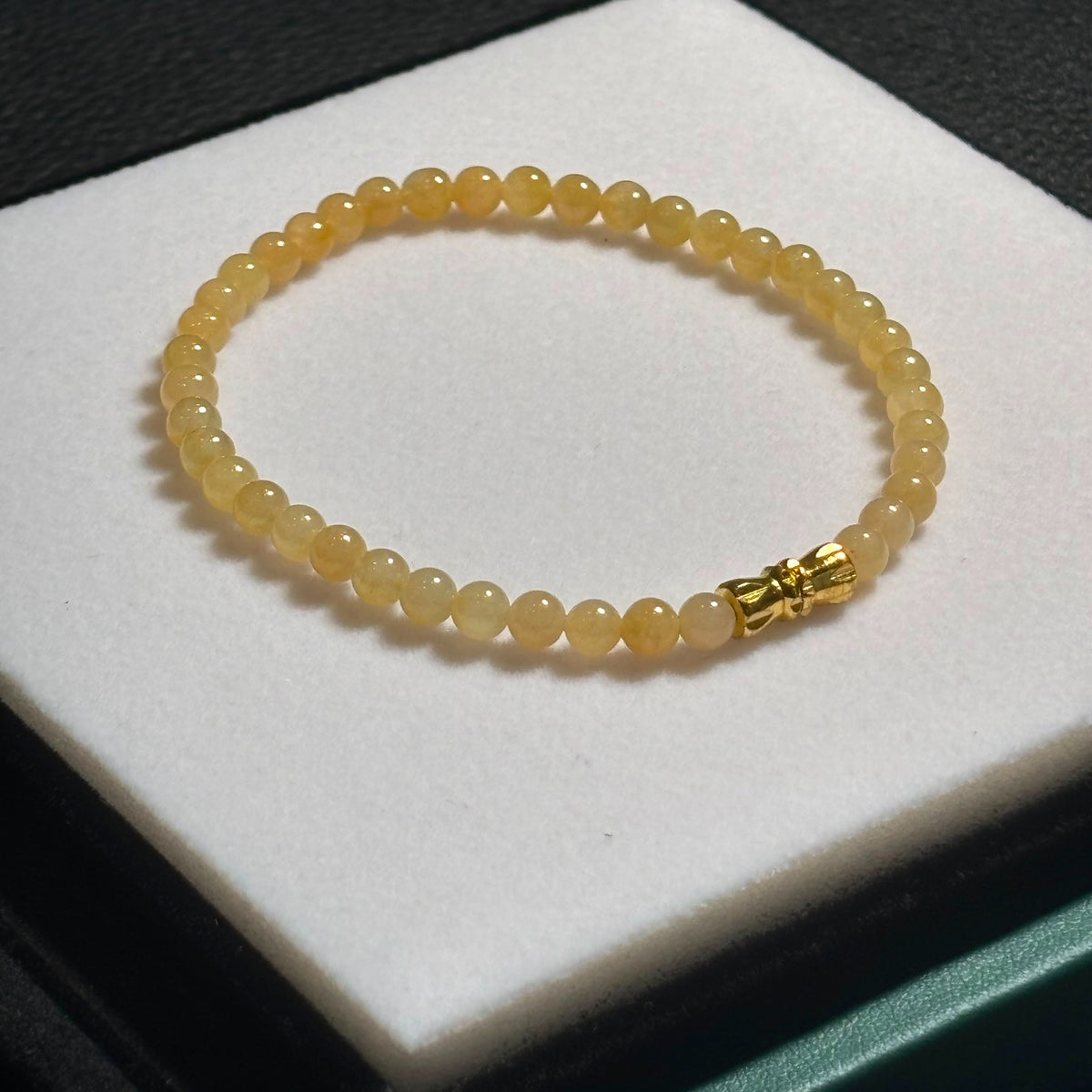 糯冰黃翡冰糖手串 4.3mm