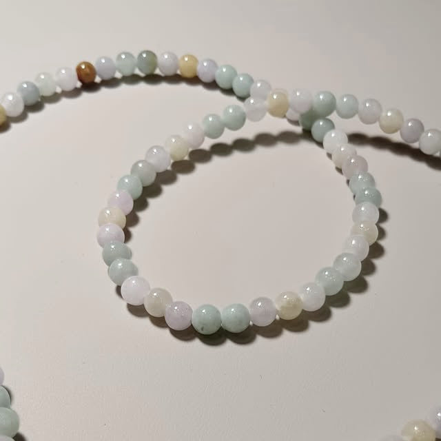 三彩翡翠項鍊 6mm