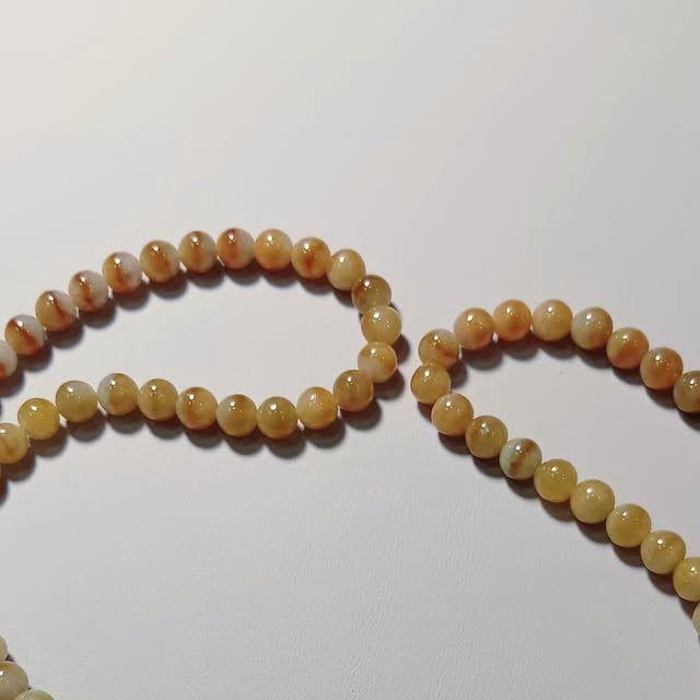 黃翡半邊天翡翠項鍊 5.8mm
